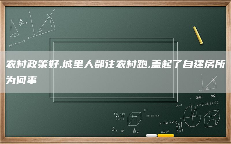 农村政策好,城里人都往农村跑,盖起了自建房所为何事