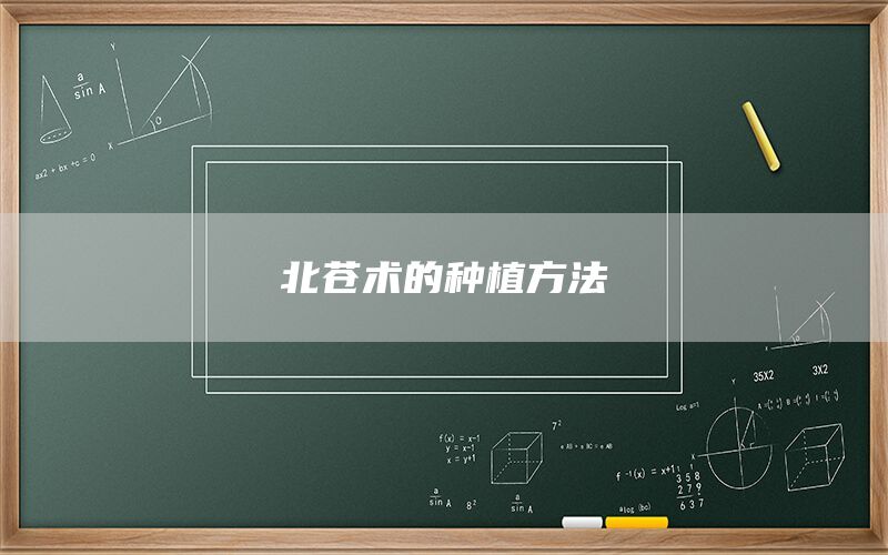 北苍术的种植方法