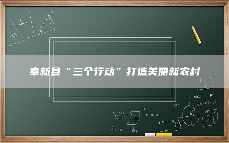 奉新县“三个行动”打造美丽新农村(1)