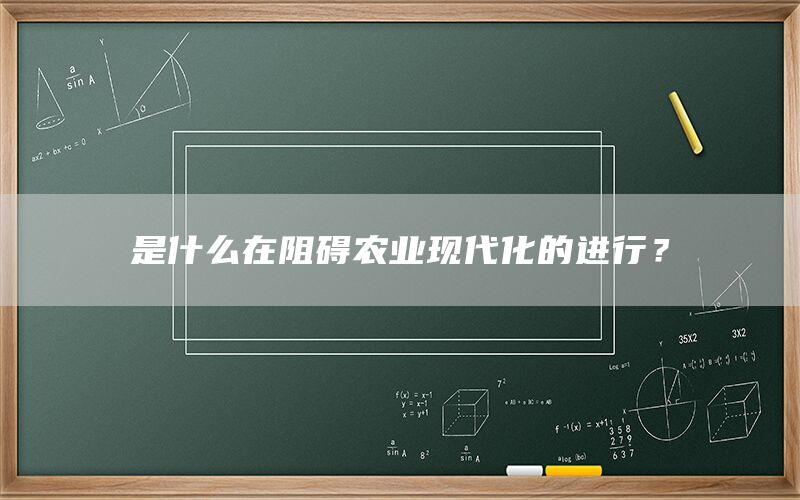 是什么在阻碍农业现代化的进行？(1)
