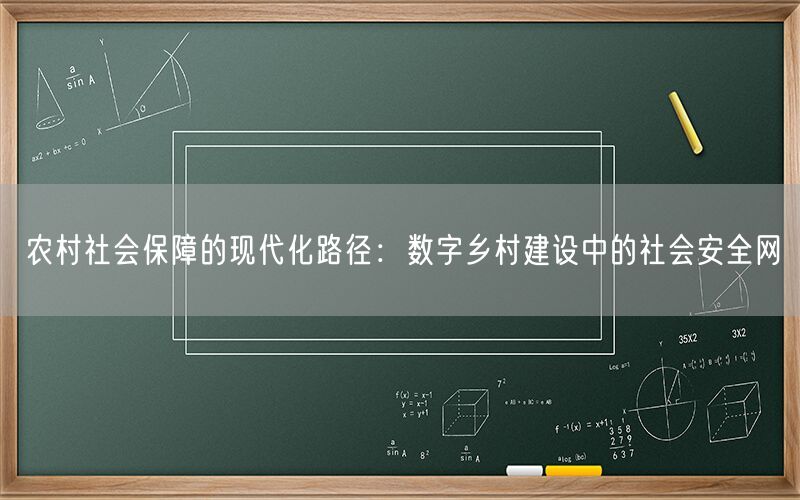 农村社会保障的现代化路径：数字乡村建设中的社会安全网